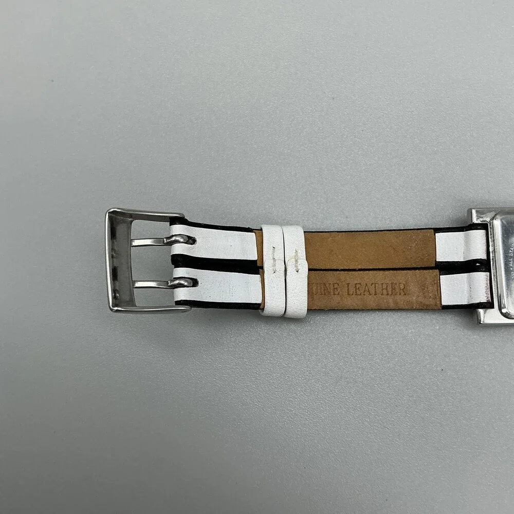 Skagen 228SSLW/8 Womens Watch 25mm White Dial Leather Stainless New Battery